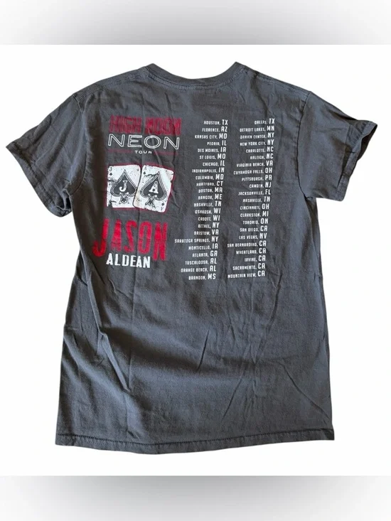 Jason Aldean 🎸 Concert Tour T-Shirt High Noon Neon Double Sided Graphic Band Tee - Picture 3 of 6